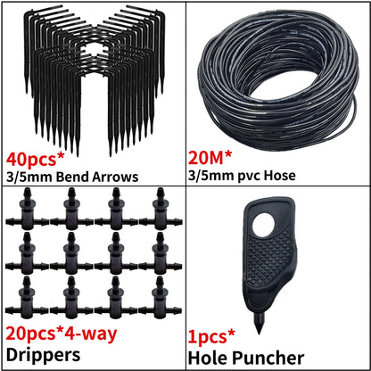 Kit d’Irrigation Goutte-à-Goutte 2 ou 4 Voies – Flèches Drip 3/5mm pour Pot, Jardin et Serre