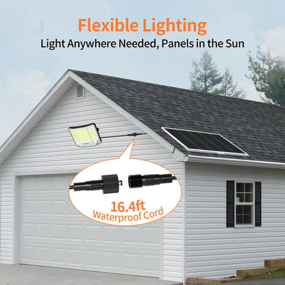 Lampe Solaire Intelamp 3000LM – 2 Détecteurs de Mouvement, Angle 240°, IP65, Batterie 12500mAh