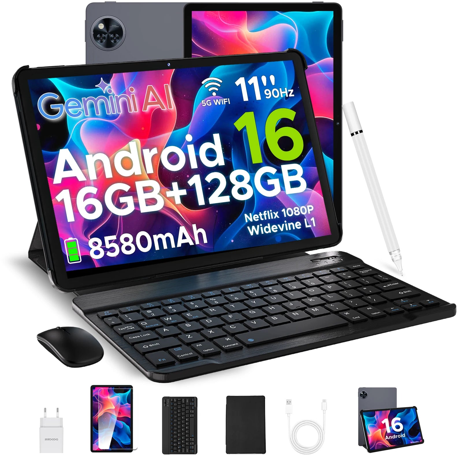 Tablette DOOGEE U11 11" Android 16 - 4GB+128GB - Écran 90Hz - Double Haut-Parleur - 8580mAh