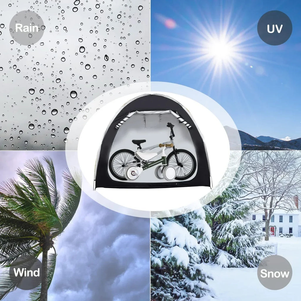 Abri Vélos Imperméable 1-4 Bikes - Garage Portable Pliable 198x81x163cm