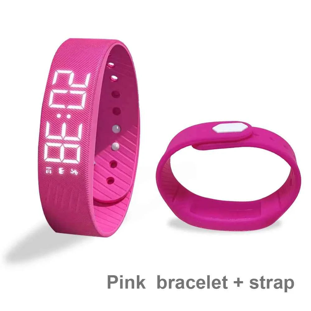 Bracelet Connecté LED – Podomètre, Suivi Sommeil, Alarme Vibrante, Waterproof