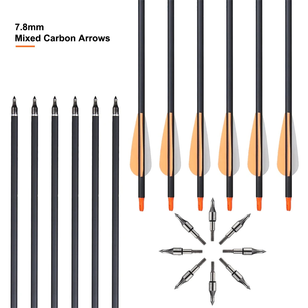 Arc Recurve Tir à l'Arc 20-50lbs Démontable avec Flèches Carbone Carquois Cible Entraînement