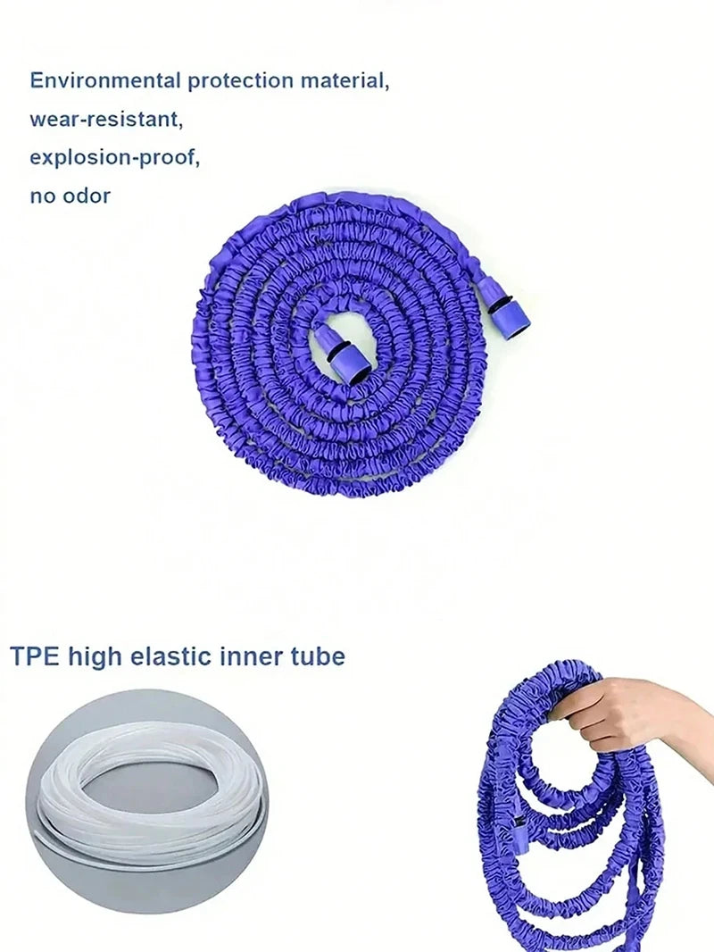 Tuyau d'Arrosage Extensible avec Pistolet Haute Pression 7 Modes