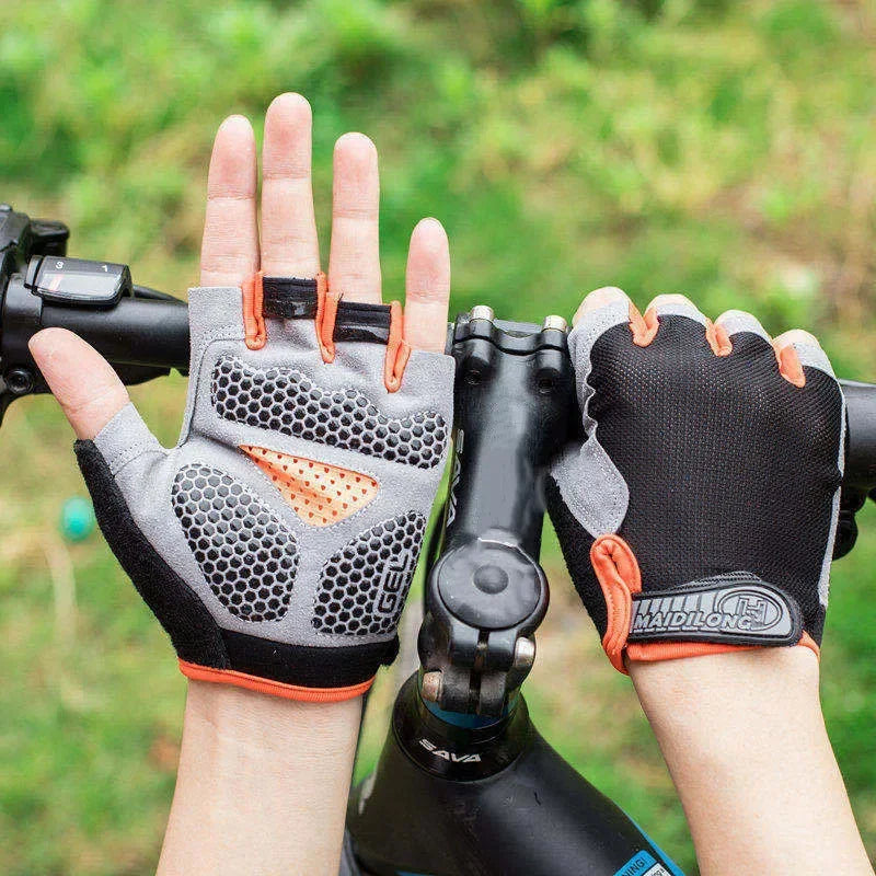 Men's Cycling Gloves Anti-slip MTB Bike Bicycle Motorcyclists Fingerless Gloves Summer Women Fitness Sports Training Gym Gloves