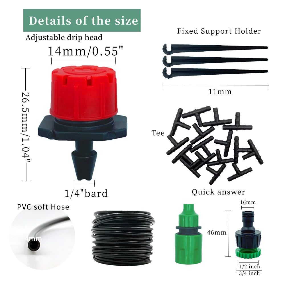 Système d'Irrigation Oasis 30M - Pompe Automatique Goutte-à-Goutte Jardin DIY