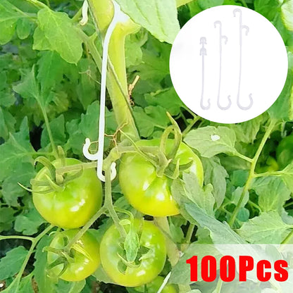 Crochets en J pour Plantes et Tomates – Attaches Réutilisables pour Treillage et Tuteurage (9,5 à 16 cm)
