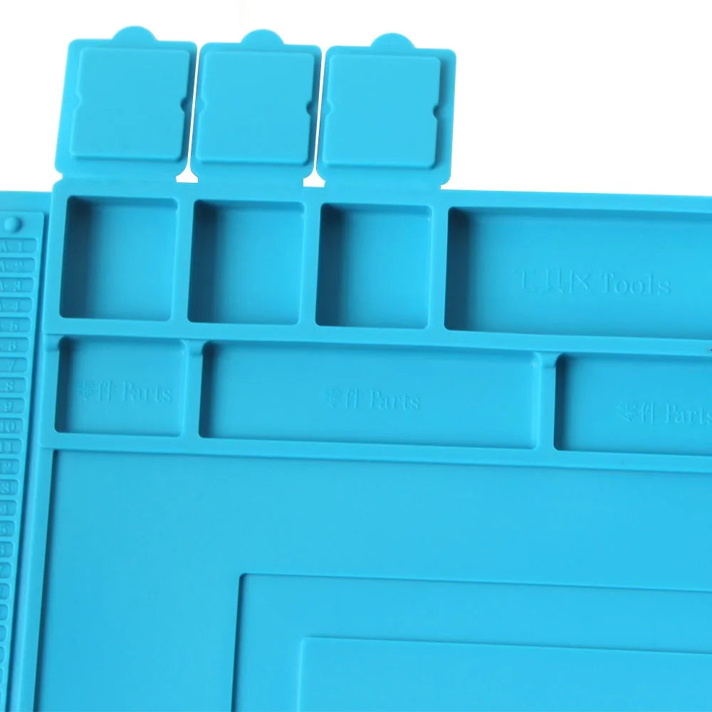 Soldering Station Mat Silicone Work Mat Heat Resistant 932°F Anti-Static Magnetic Mat for Electronic Phone Laptop Watch Repair