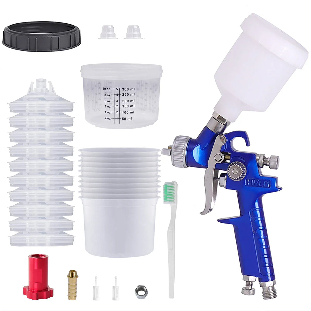 Pistolet à Peinture HVLP H-2000 Mini Aérographe 0.8mm 1.0mm Pneumatique Professionnel Auto Carrosserie - APPRO-DISTRI