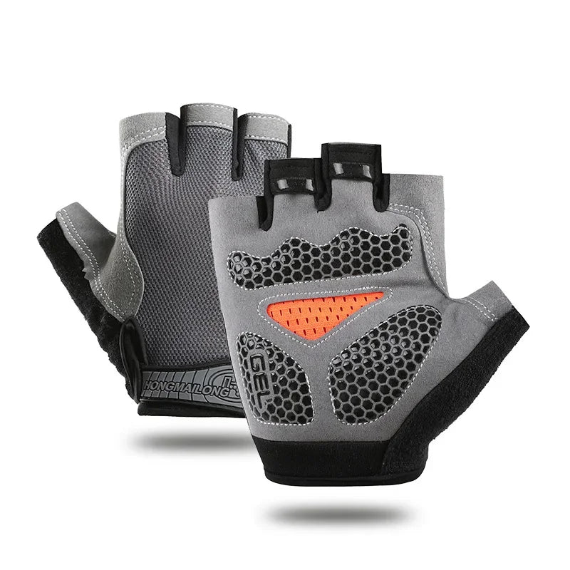 Men's Cycling Gloves Anti-slip MTB Bike Bicycle Motorcyclists Fingerless Gloves Summer Women Fitness Sports Training Gym Gloves