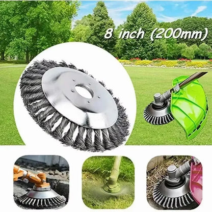 Disque brosse en acier titane LUSQI – Tête de débroussailleuse 6, 8 ou 10 pouces | Désherbage & Dérouillage