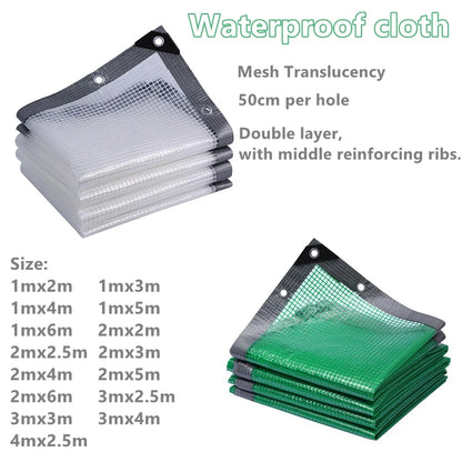 Bâche transparente imperméable PE 180g/m² – Balcon, Serre, Jardin, Camping | 2 couleurs