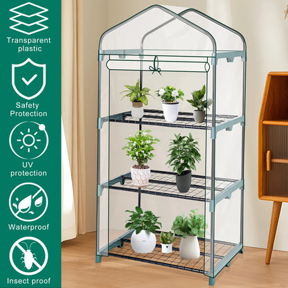 Housse de Serre de Jardin Transparente PVC – Imperméable, Anti-UV, Double Fermeture Éclair | 2 Tailles