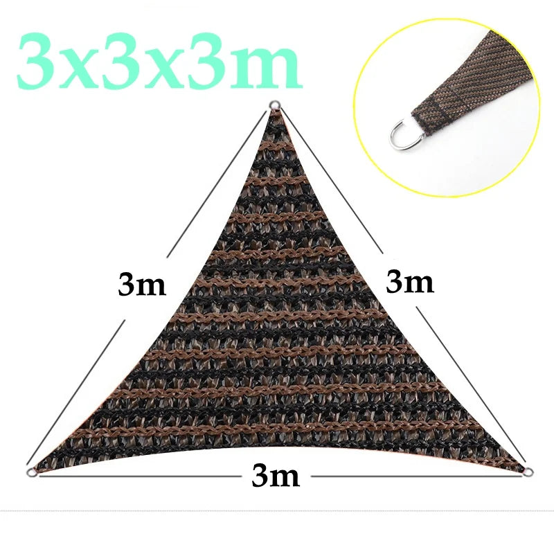 Voile d’ombrage triangulaire en HDPE – Ombrage 90-95%, Anti-UV | Terrasse, Jardin, Piscine