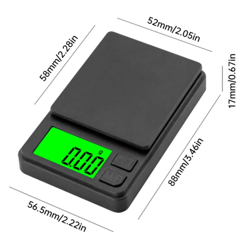 Balance de poche de précision 1000 g x 0,1 g - Balance numérique pour aliments, bijoux et grains avec écran LCD rétroéclairé - Mini balance de voyage 