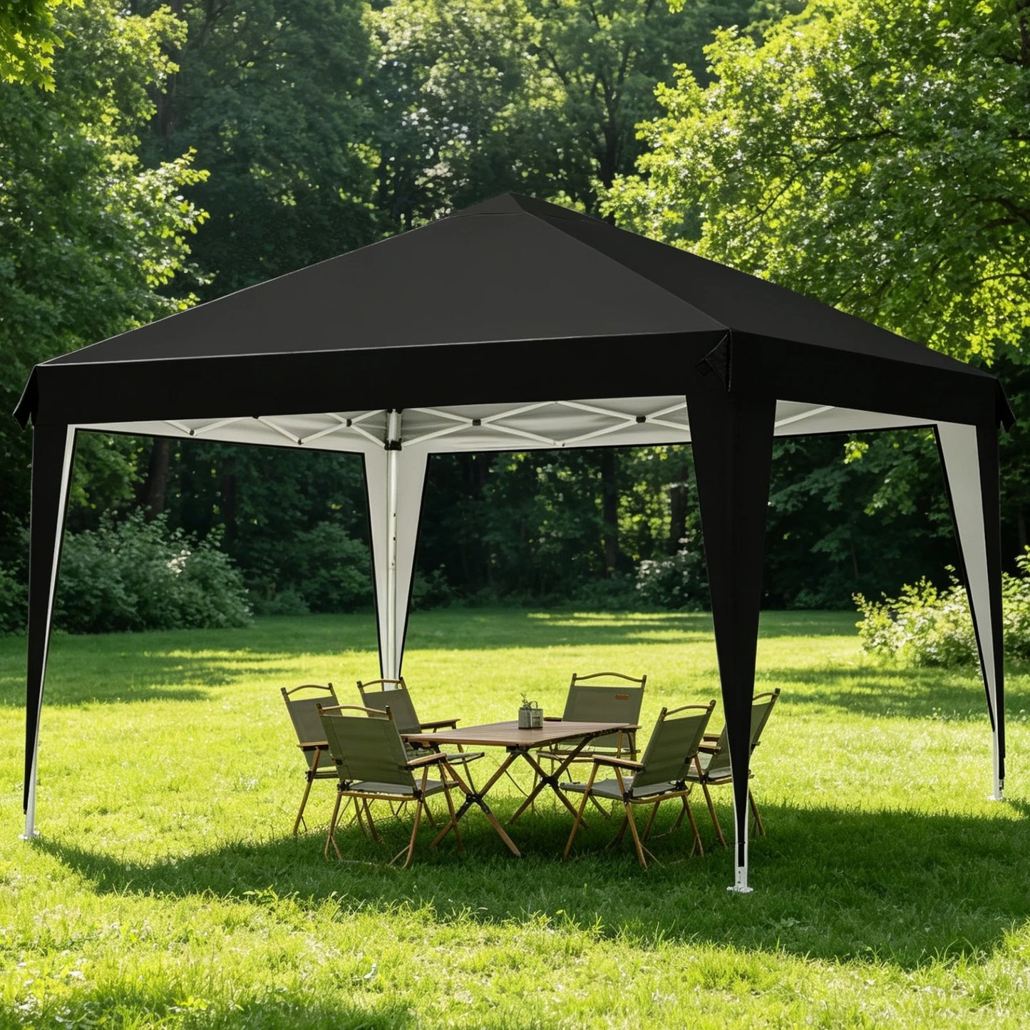 Kiosque Pliant Pop-Up 3x3 m – Toile Oxford 420D UPF 50+, Imperméable, Sac de Transport Inclus