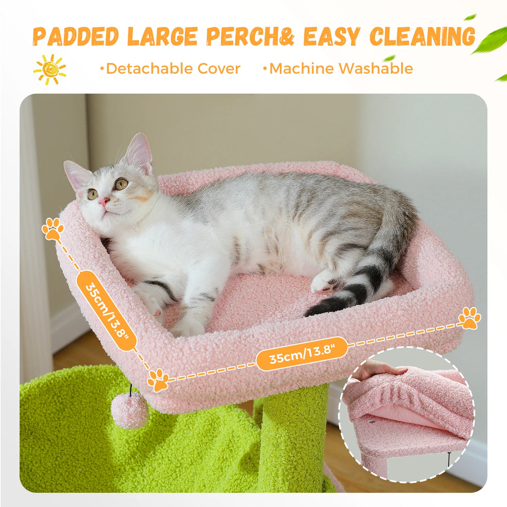 Arbre à Chat XXL Multi-Niveaux - Tour avec Griffoirs Sisal, 2 Niches, Jouets Intégrés