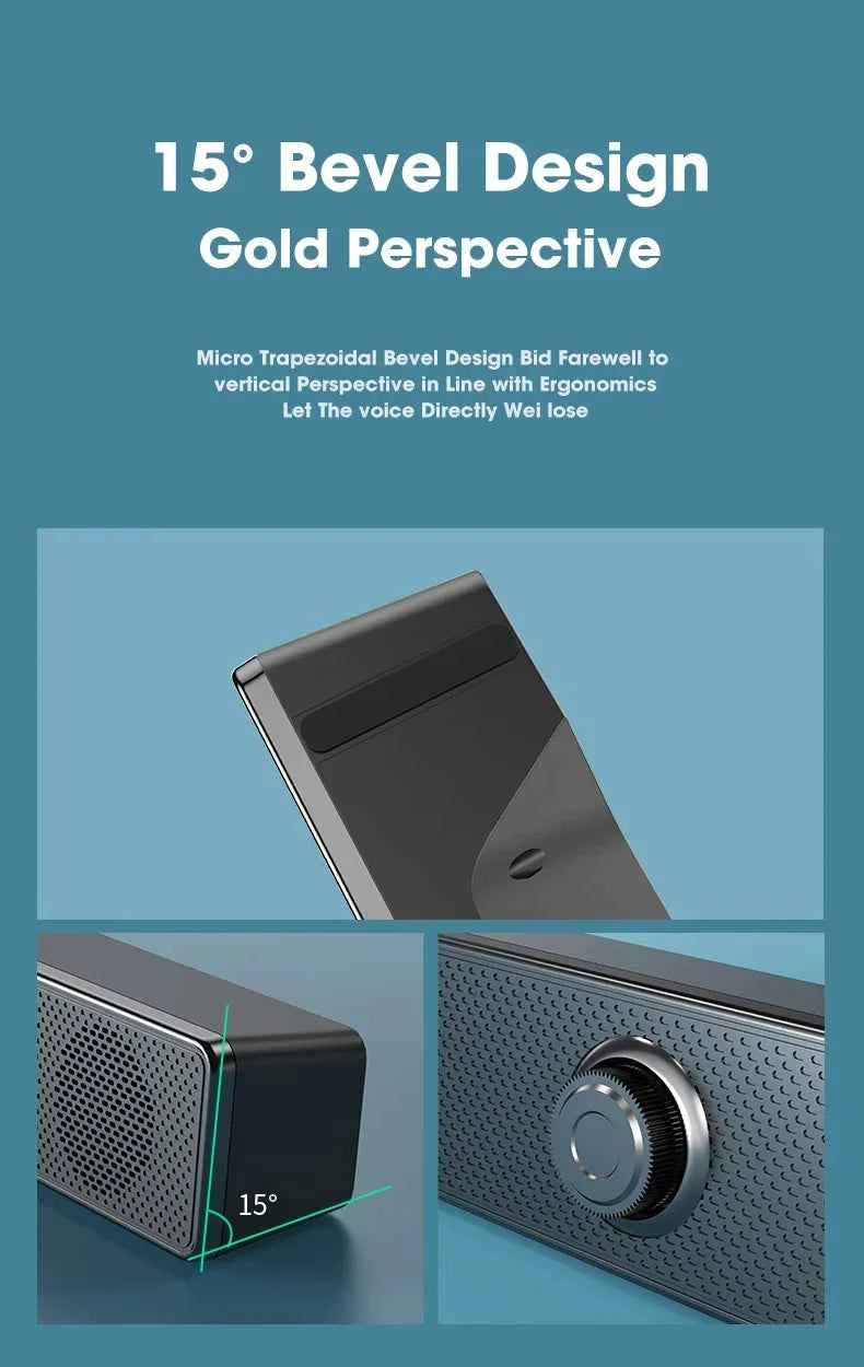 Enceinte PC Soundbar USB – Son Stéréo 3D, AUX & Bluetooth, TV / PC / Gaming