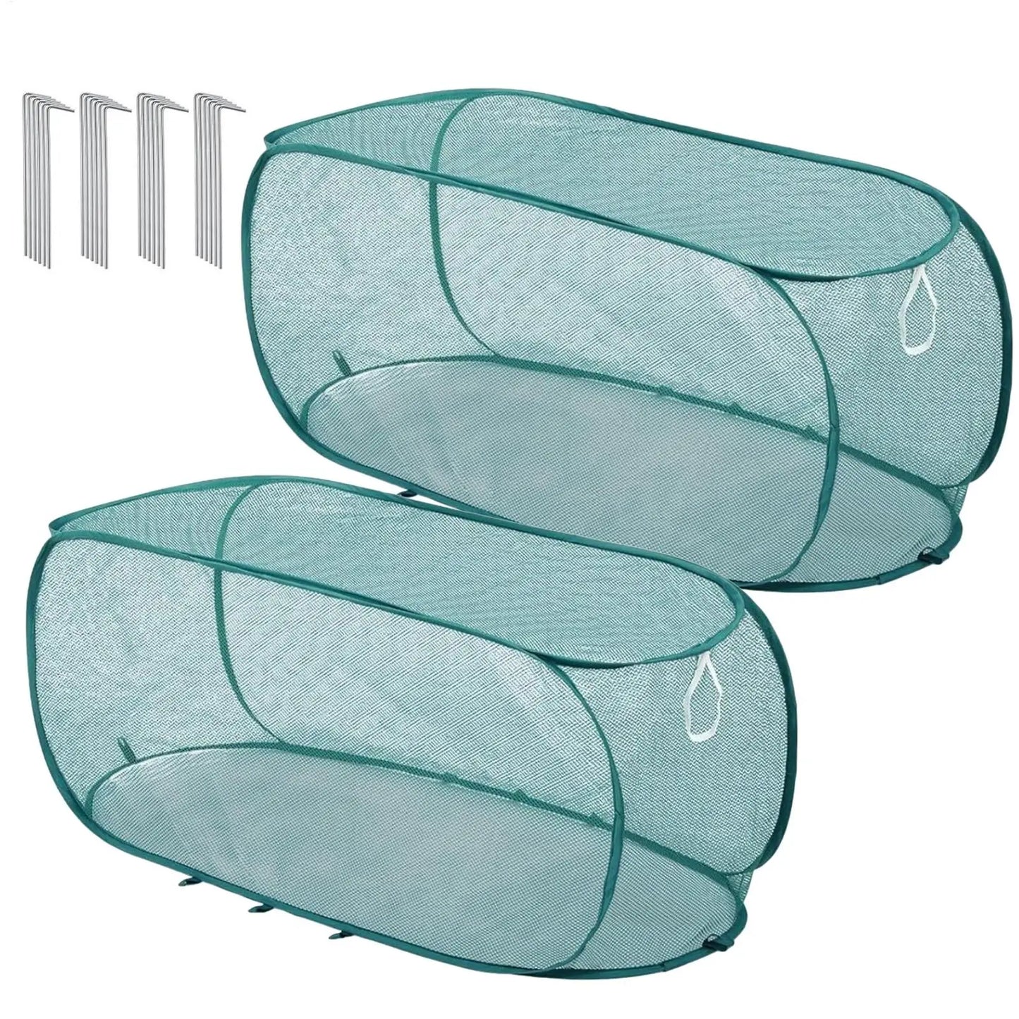 Filet de Protection Plantes Pop-Up Nylon – Lot de 2, 100x45x40cm, Anti-Oiseaux et Animaux, Jardin et Serre