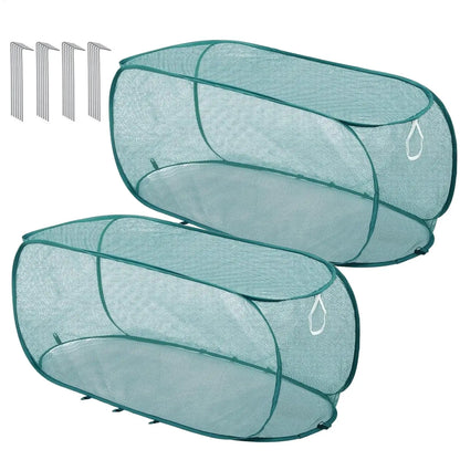 Filet de Protection Plantes Pop-Up Nylon – Lot de 2, 100x45x40cm, Anti-Oiseaux et Animaux, Jardin et Serre