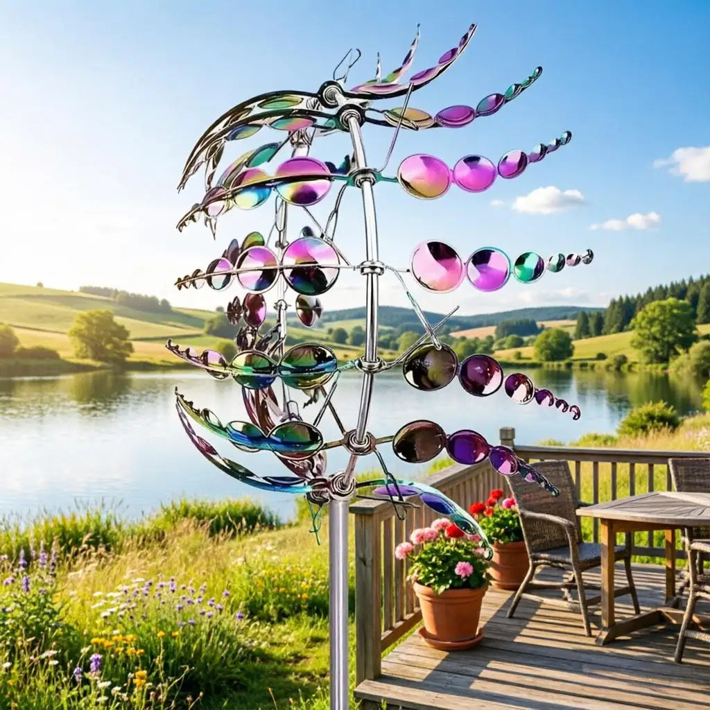 Éolienne Décorative Rotative en Métal pour Jardin – Ornement Extérieur pour Pelouse, Terrasse et Parc