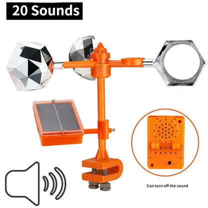 Répulsif Solaire Ultrasonique Anti-Oiseaux 360° – Rotatif, Étanche, Usage Extérieur