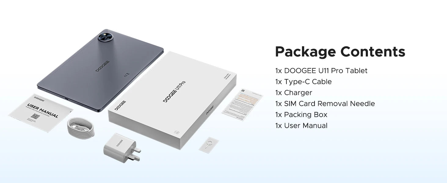 Tablette DOOGEE U11 Pro 11" Android 16 - 30GB RAM (6+24) + 256GB - Écran 90Hz - 8580mAh