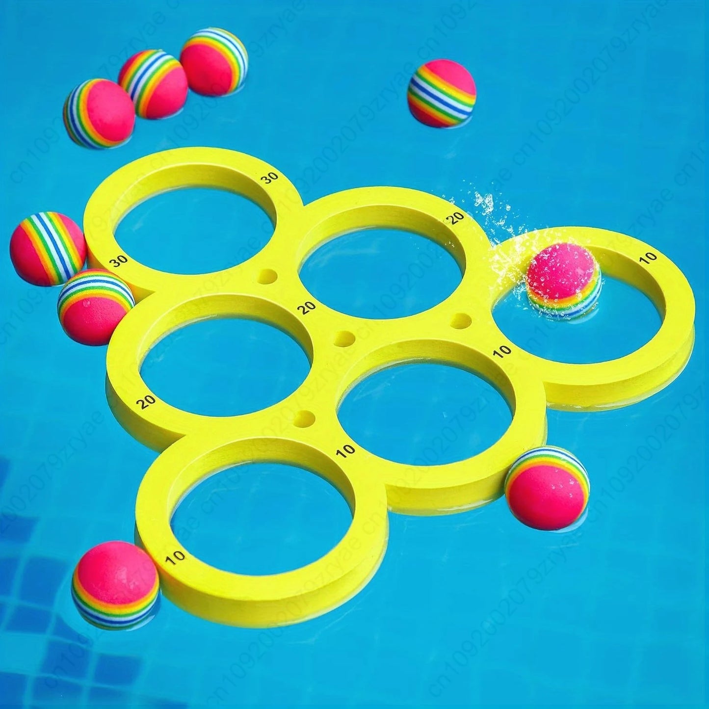 Jeu de Lancer pour Piscine – Set Familial avec Balles Flottantes (1+10 pcs)