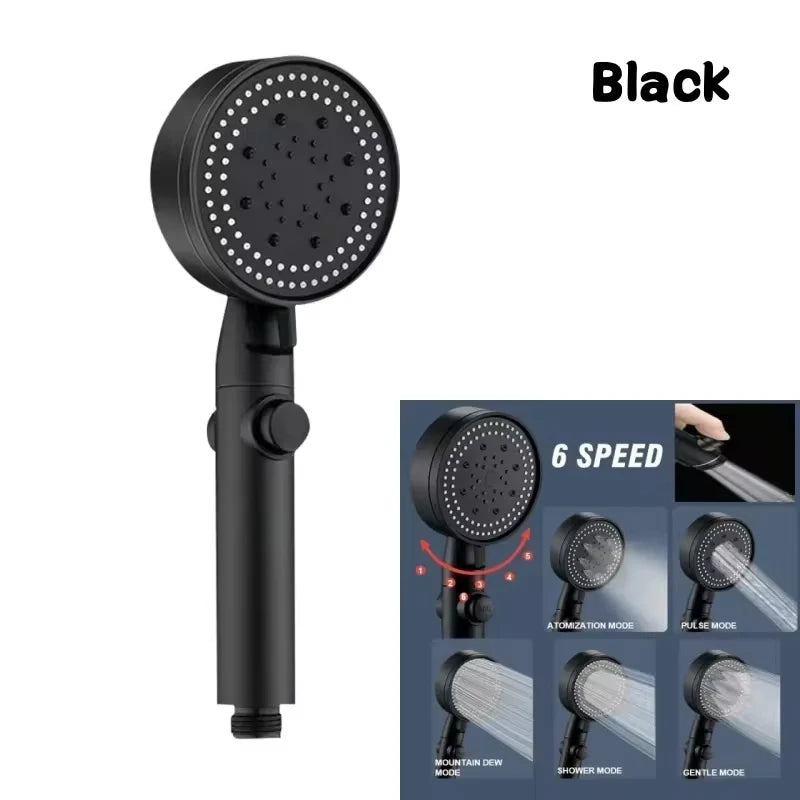 Pommeau de Douche Haute Pression 5 Modes – Économie d'eau, Réglable, Inox & ABS