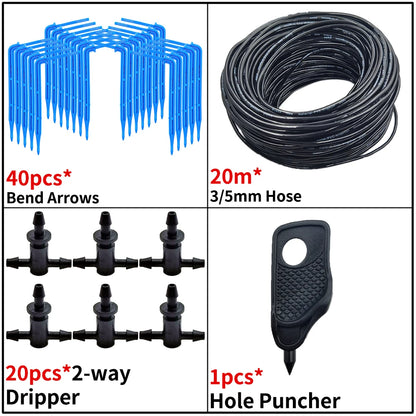Kit d’Irrigation Goutte-à-Goutte 2 ou 4 Voies – Flèches Drip 3/5mm pour Pot, Jardin et Serre