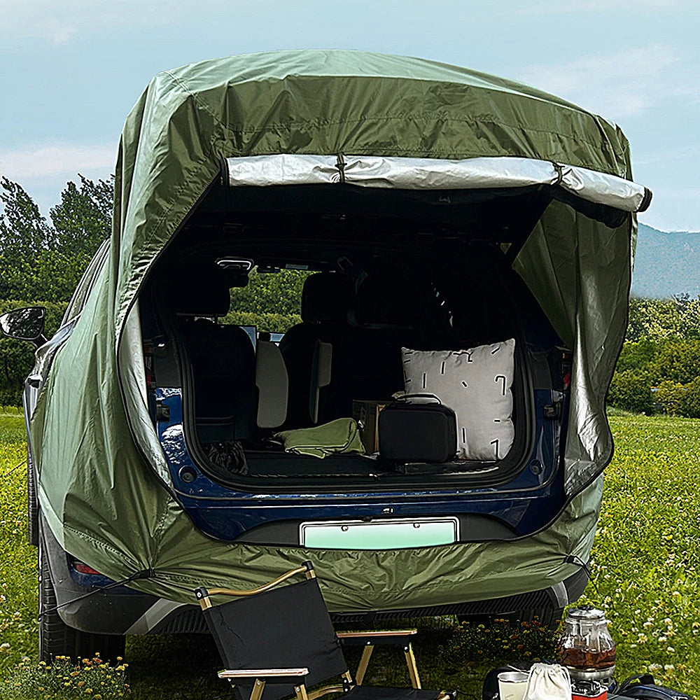 Tente Arrière Voiture Camping - Extension Hayon Imperméable 2.4x2x1.2m - APPRO-DISTRI