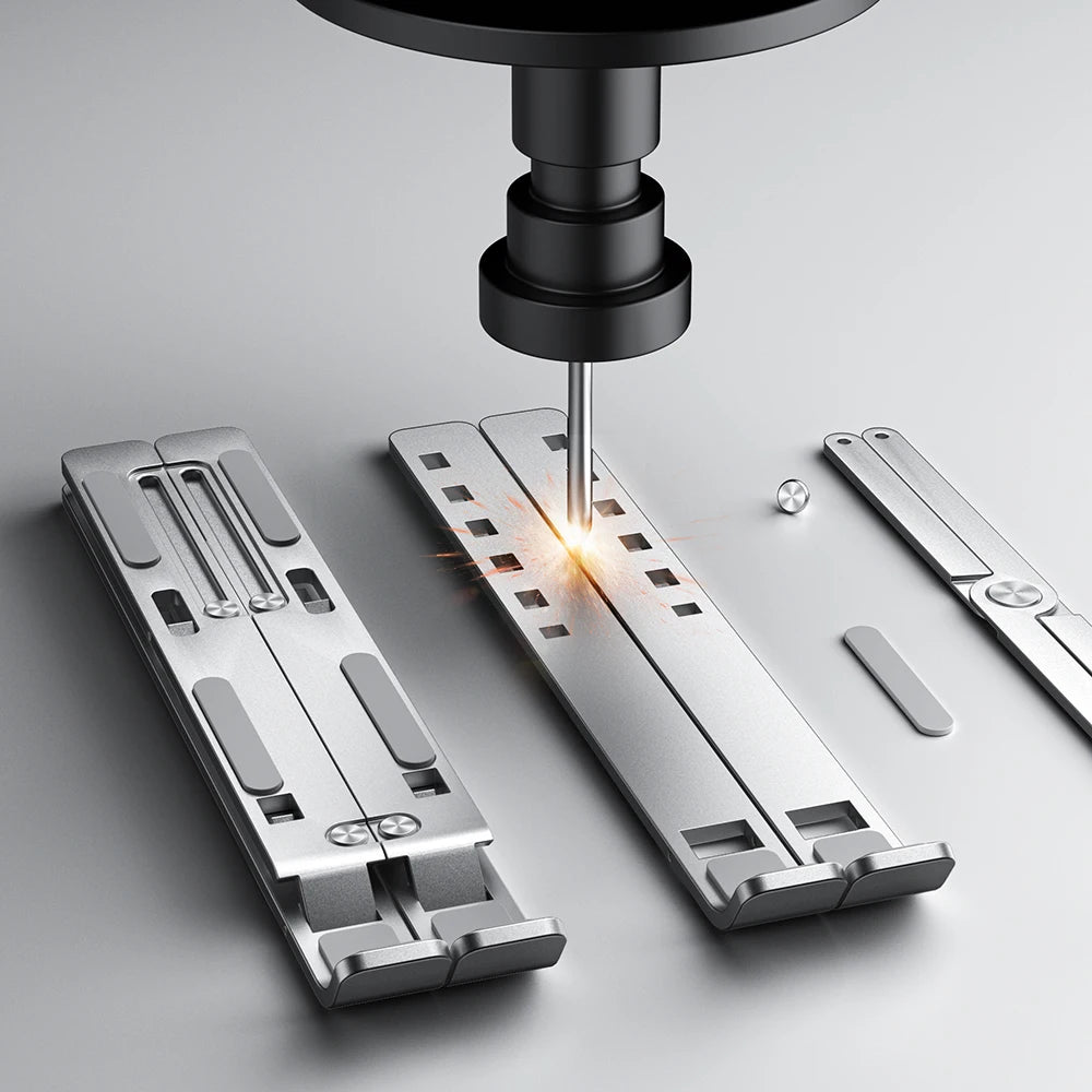 Support Ordinateur Portable Aluminium Pliable - Réglable MacBook PC Ergonomique - APPRO-DISTRI