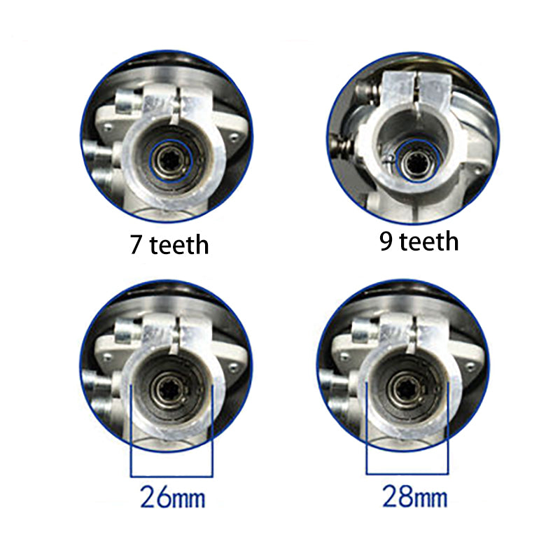 Boîte de Vitesses Coupe-Bordures 26mm/28mm — Tête d'Engrenage Universelle 7 ou 9 Dents