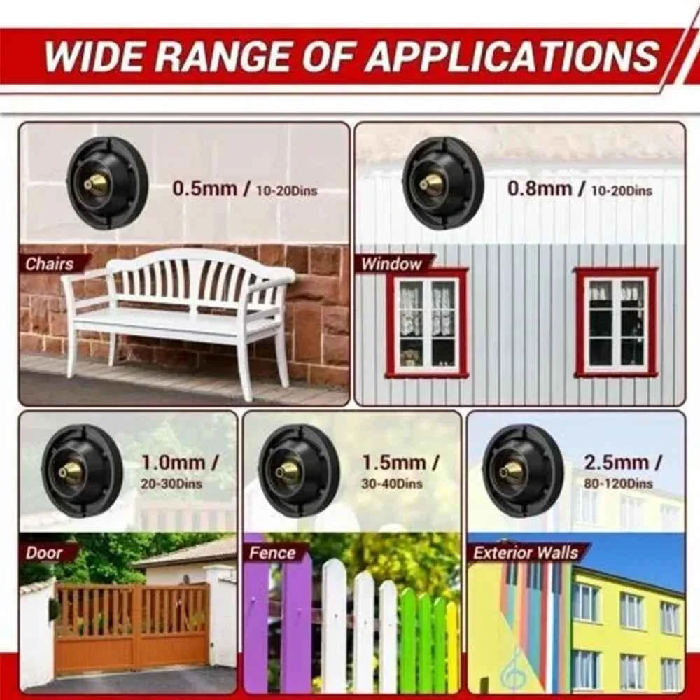 Pistolet à Peinture Électrique 850W HVLP 1400ml 4 Buses Cuivre Pulvérisateur Professionnel Maison