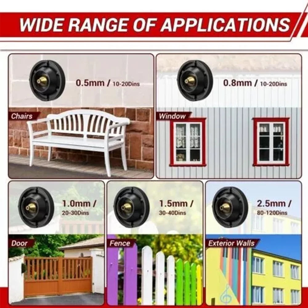 Pistolet à Peinture Électrique 850W HVLP 1400ml 4 Buses Cuivre Pulvérisateur Professionnel Maison