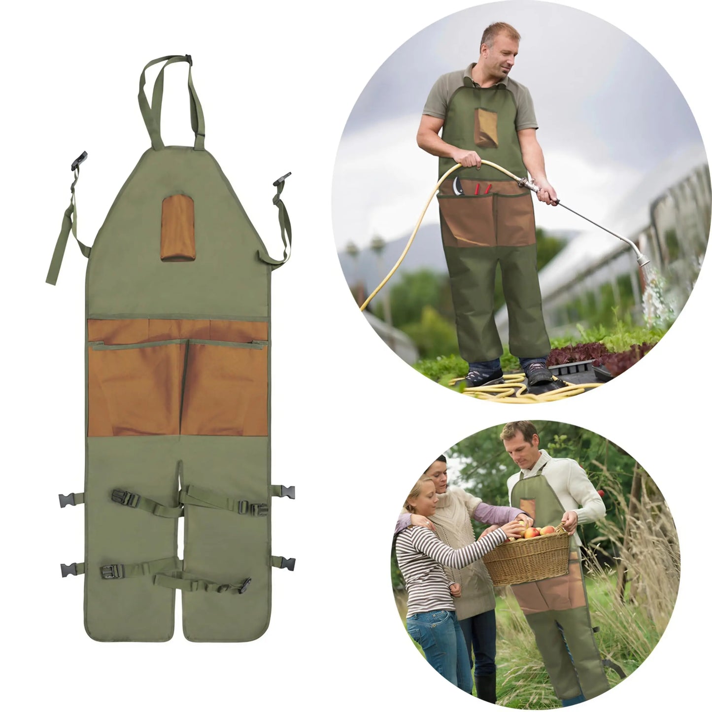 Tablier de Jardinage Imperméable – Poches Multiples, Genoux Renforcés, Réglable, Homme & Femme