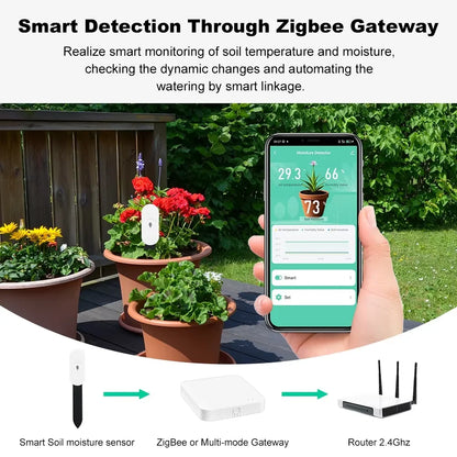 Capteur d'Humidité du Sol ZigBee Tuya – Température & Humidité | Jardin Connecté