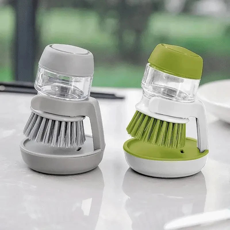 Brosse à Vaisselle avec Distributeur de Savon Intégré – Tête Remplaçable, Support Inclus