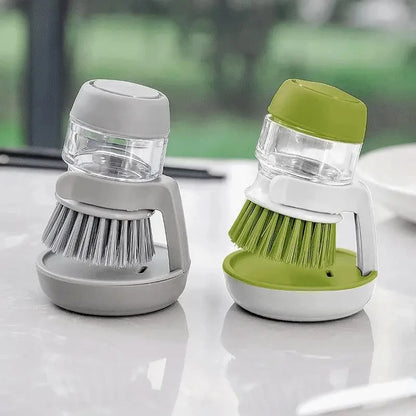 Brosse à Vaisselle avec Distributeur de Savon Intégré – Tête Remplaçable, Support Inclus