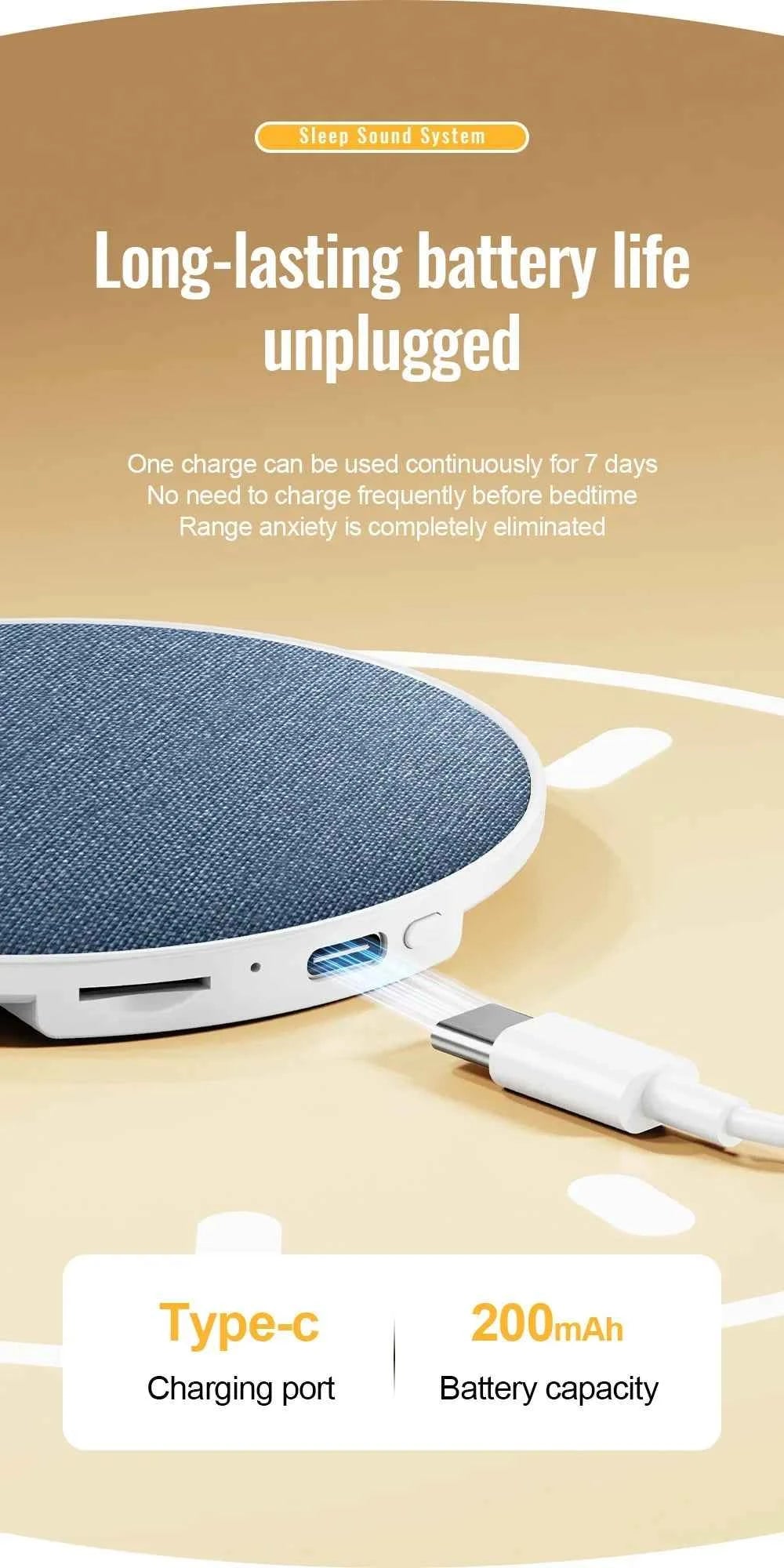Enceinte Sous-Oreiller Bluetooth 5.4 – Son HiFi Privé, Aide au Sommeil, 360°