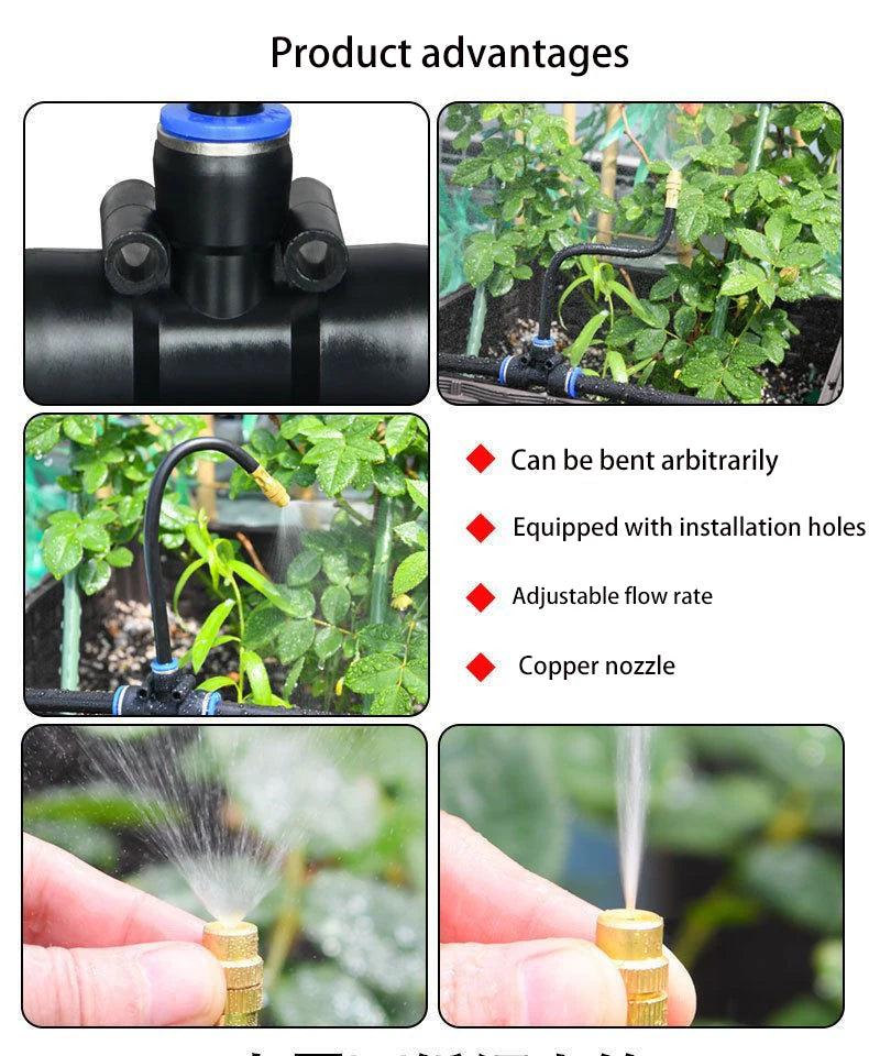 Kit d'Irrigation Automatique 5-20M - Arroseur Rotatif Buse Cuivre Jardin Balcon