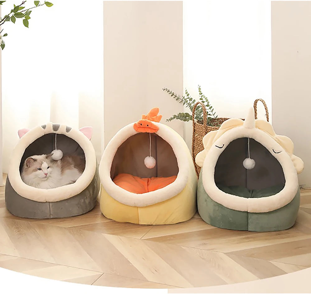 Lit pour Chat Pliable Lavable - Panier Douillet Amovible Sommeil Profond Petit Chien