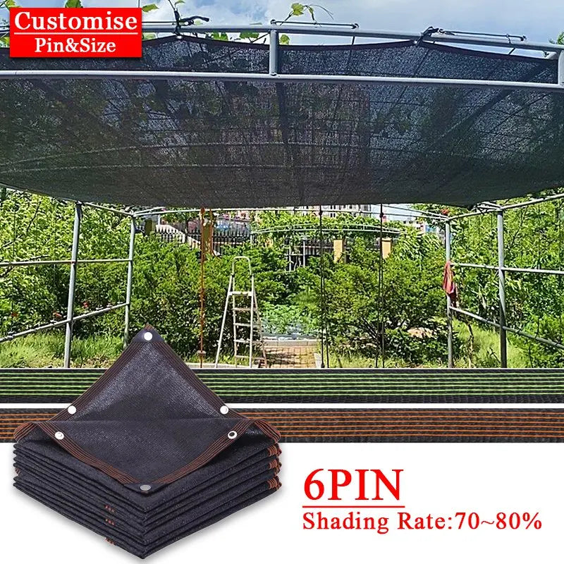Filet d'Ombrage HDPE Noir 4/6/12PIN – Pare-Soleil Anti-UV 50~90% | Jardin, Serre, Pergola