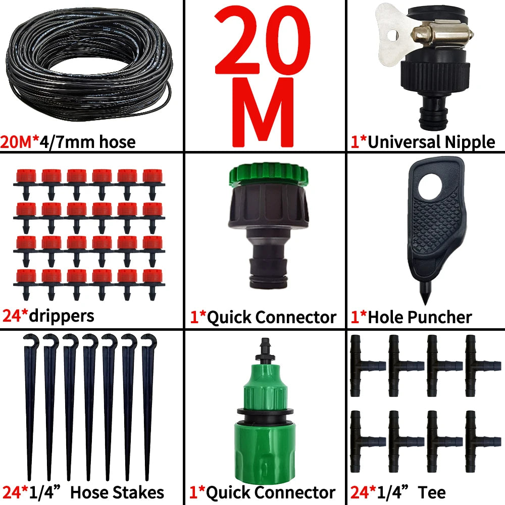 Kit d'Irrigation Goutte-à-Goutte Oasis 10M - Système d'Arrosage Automatique DIY Jardin