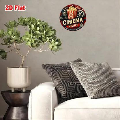 Panneau Mural Métal Rétro « Lights Camera Action » – Décoration Cinéma Vintage