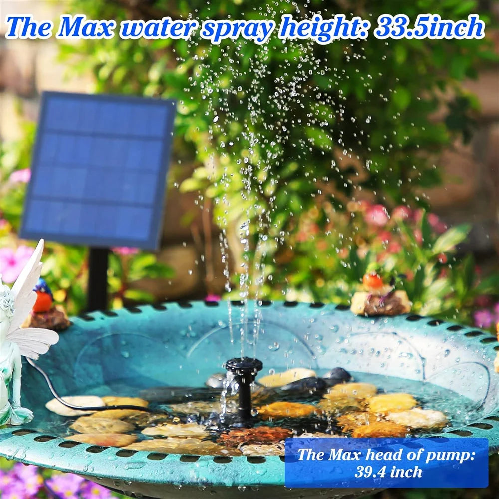 Fontaine Solaire Jardin 3.5W - Pompe Bassin avec Tuyau 1.5m