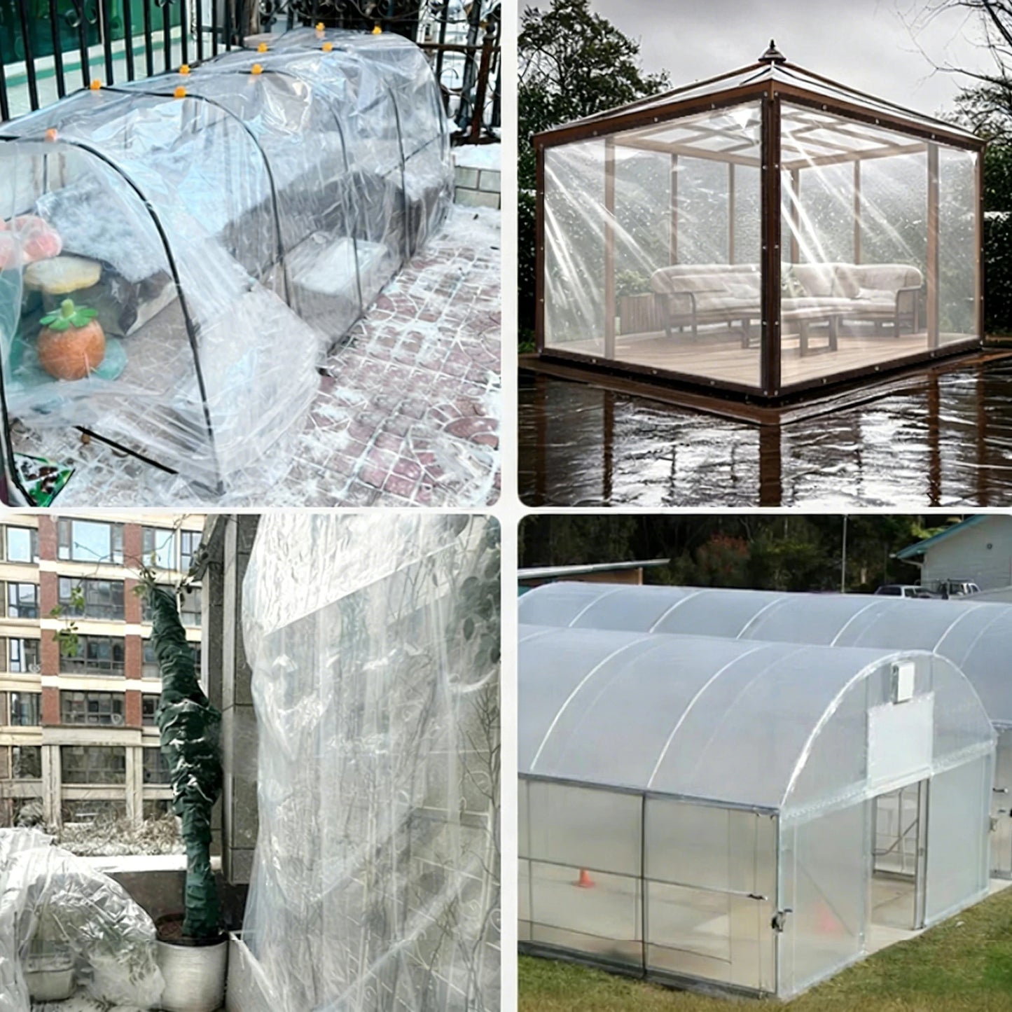 Bâche Transparente Imperméable avec Œillets – Protection Pluie Extérieure en PE