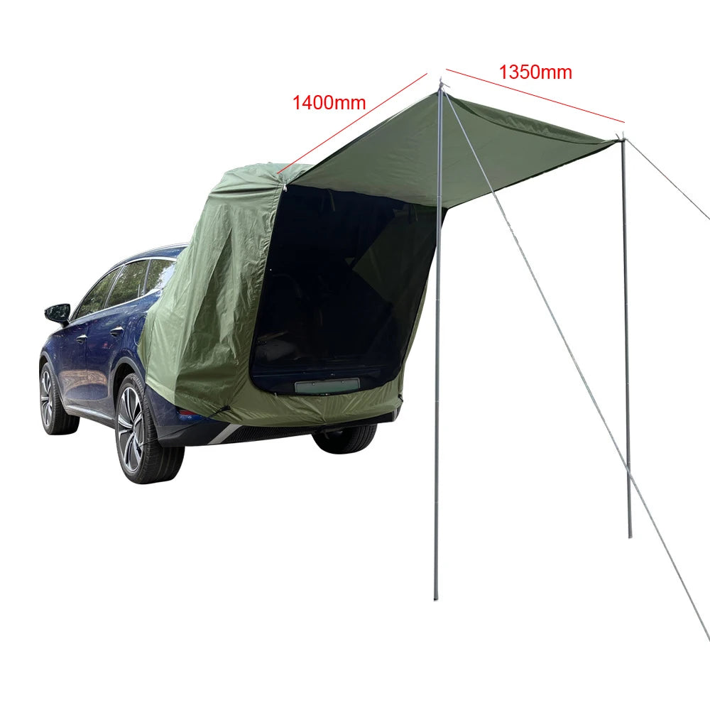 Tente Arrière Voiture Camping - Extension Hayon Imperméable 2.4x2x1.2m - APPRO-DISTRI