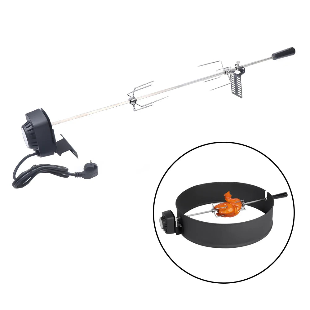 Kit Rôtissoire Électrique BBQ 120cm - Broche Rotative Barbecue Extérieur Grill