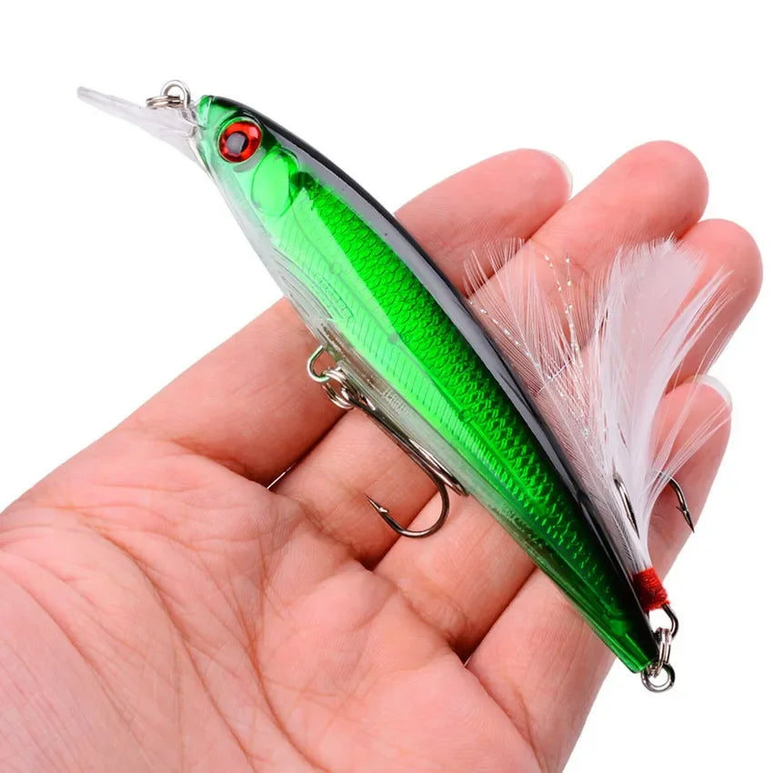 Leurre Pêche Minnow Laser 11cm 13g Poisson Nageur Crankbait Carnassier Brochet Perche Wobbler