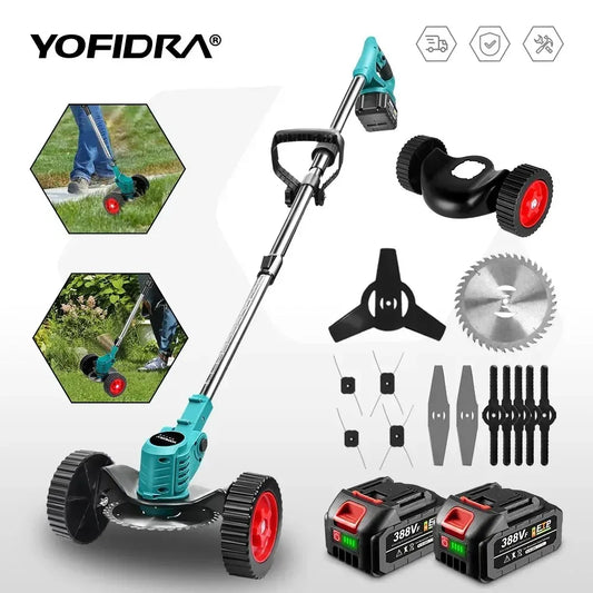 Débroussailleuse électrique sans fil Yofidra – 1500W, 12000 RPM, Télescopique 100-135 cm | Batterie 18V